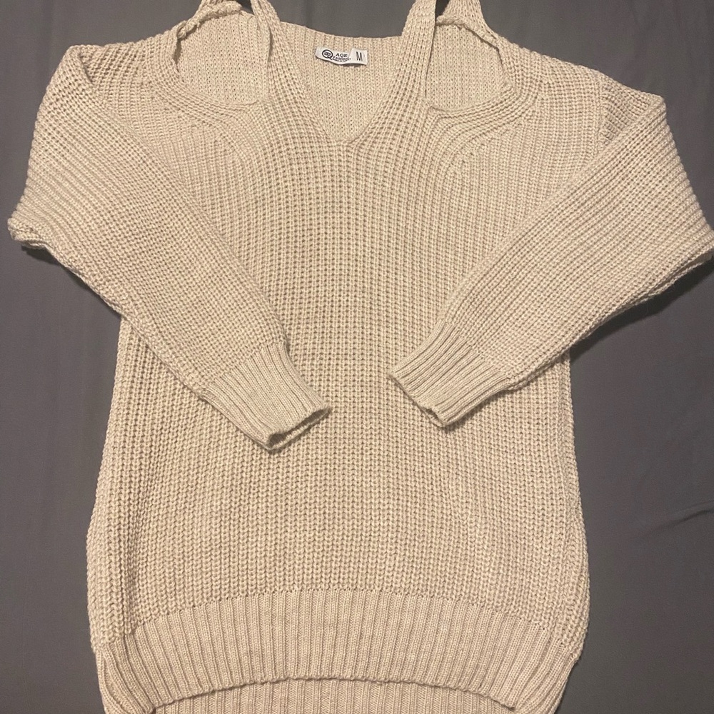 Open shoulder sweater